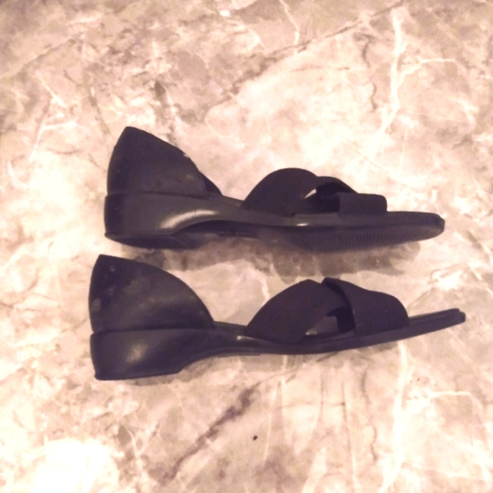 Vtg. Cabin Creek Women's Black Sandals 9M - Picture 3 of 9